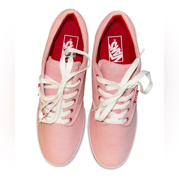 Vans NWOT Off the Wall Pink White Pin Stripes canvas shoes Women’s Size 8 - Picture 6 of 8